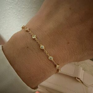 Penny Preville 18k yellow gold diamond bezel slider bracelet